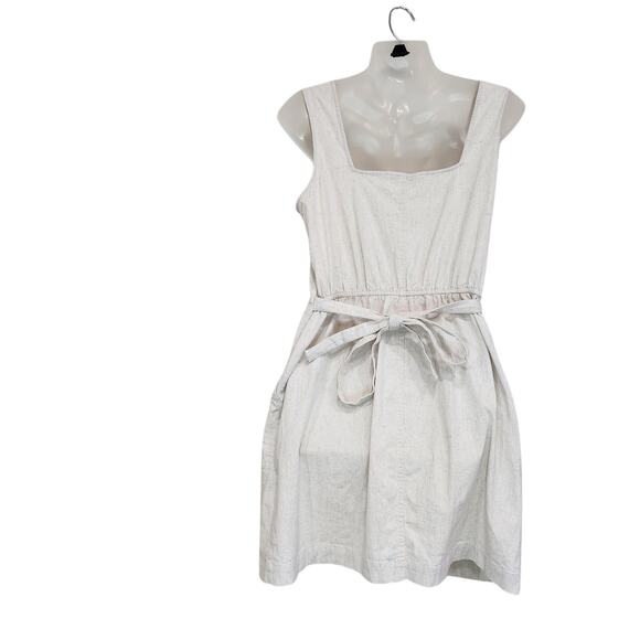 & Other Stories Square Neck Button Down Mini Dress Sleeveless Cream Size 10 - Picture 2 of 10